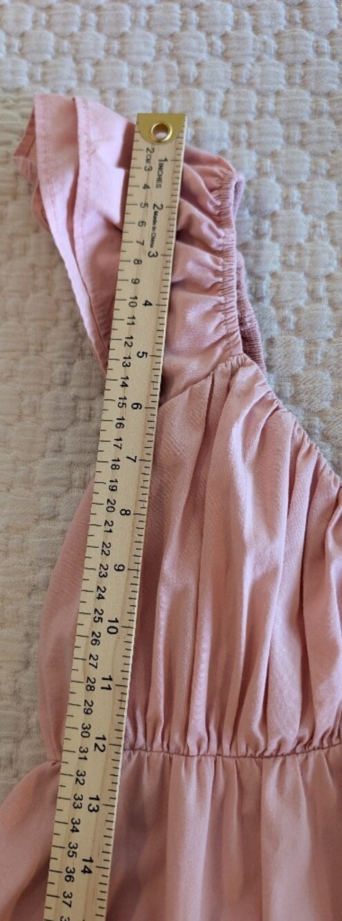 Abercrombie & Fitch Pink Ruffle Sleeve Poplin MidaxiDress Sz M - Picture 8 of 10